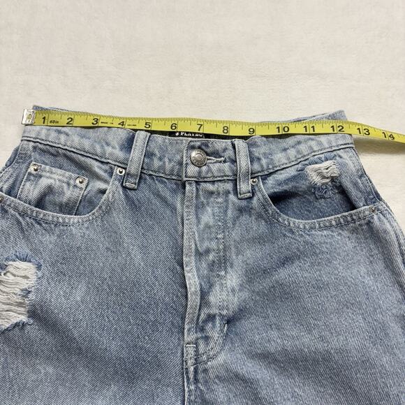 Pac Sun x Playboy Wide Leg Super Distressed Light Wash High Waist Jeans Size 24 - Picture 11 of 16
